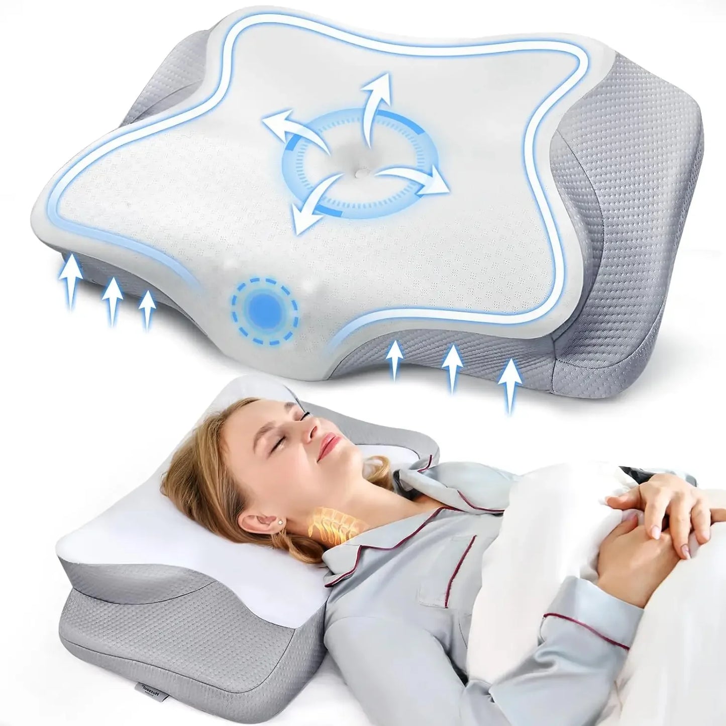 Ergonomic Memory Foam Neck Pillow | Cervical Slow Rebound Pillow for Neck & Shoulder Pain Relief | Comfortable Sleep Aid