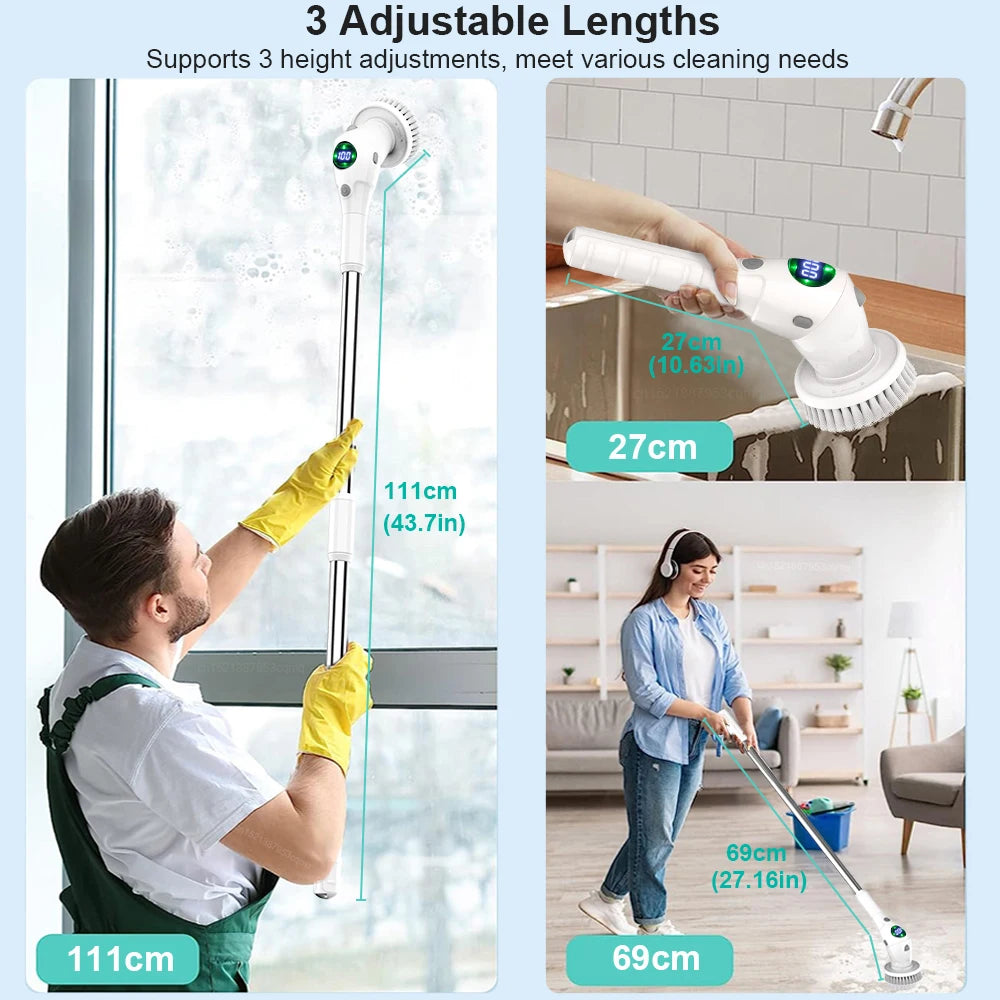 Electric Cleaning Brush 10-in-1 Multifunctional Wireless Rotatable Cleaning Brush