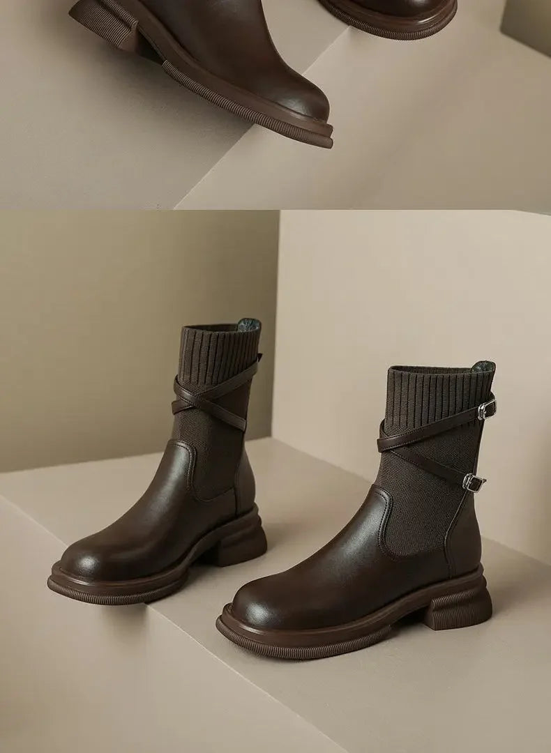 Winter & Spring Women’s Elastic Ankle Booties – High-Quality Short Boots on Sale