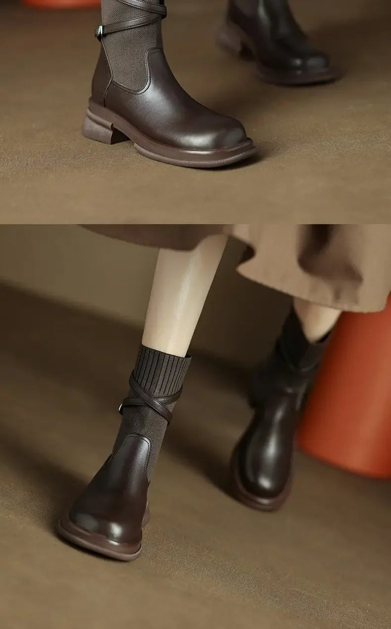 Winter & Spring Women’s Elastic Ankle Booties – High-Quality Short Boots on Sale