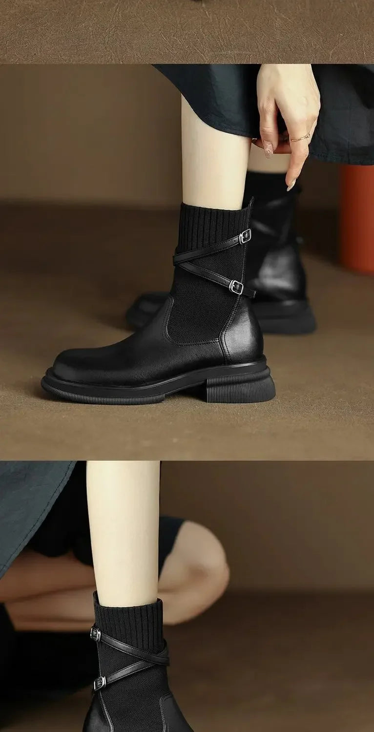 Winter & Spring Women’s Elastic Ankle Booties – High-Quality Short Boots on Sale