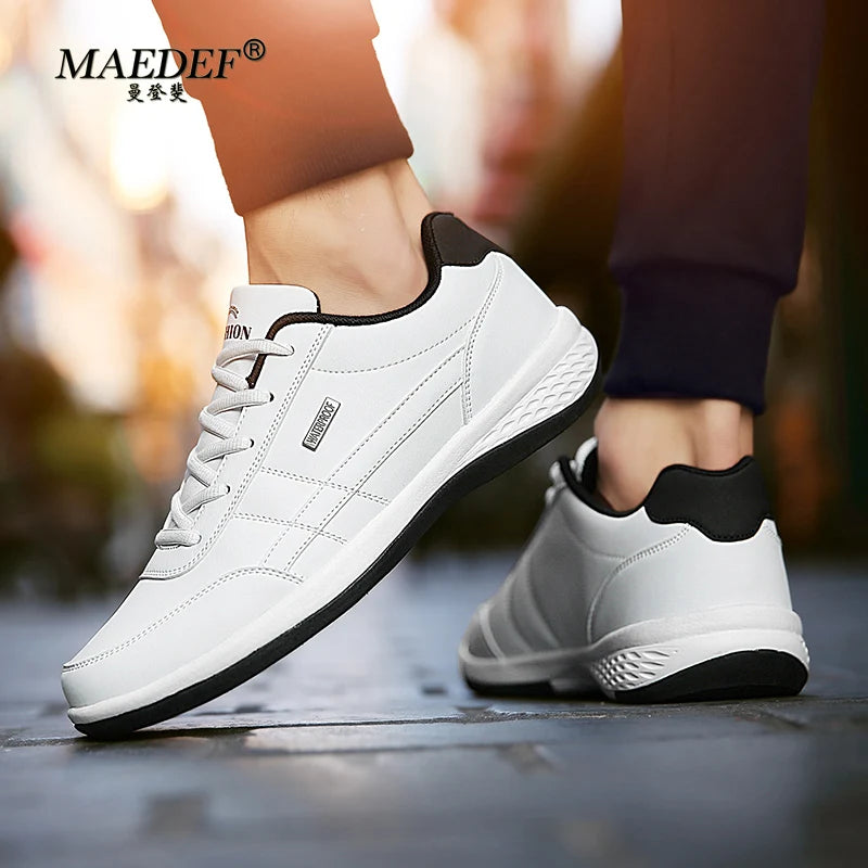 Shoes for Men Leather Sneaker Waterproof Casual Comfortable Men's Sneaker Lace Up Footwear Vulcanized Man Shoe Masculine
