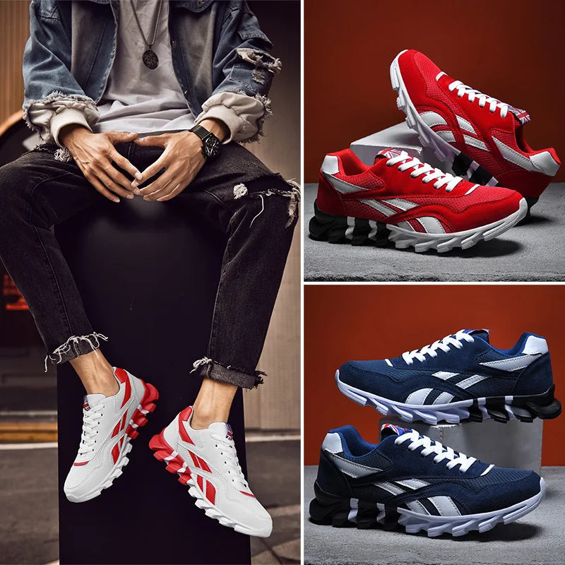 2025 Men's and Women's Fashion Blade Breathable Knitted Casual Shoes – Sports Running & Anti-Slip Tennis Shoes
