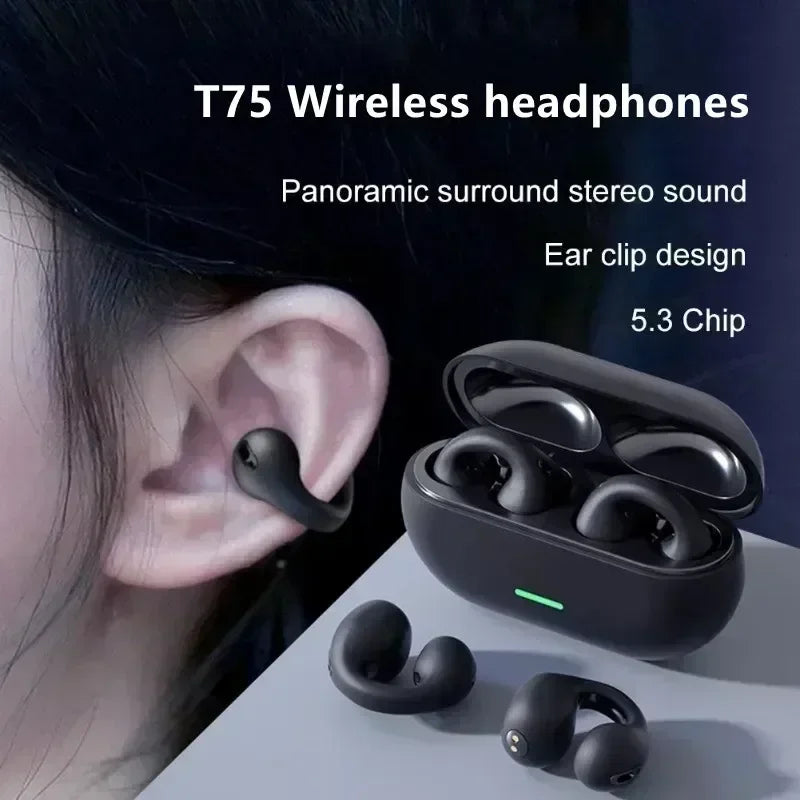T75 Bone Conduction Wireless Bluetooth 5.3 Headphones | Sports Earphones | HiFi Waterproof TWS Headset