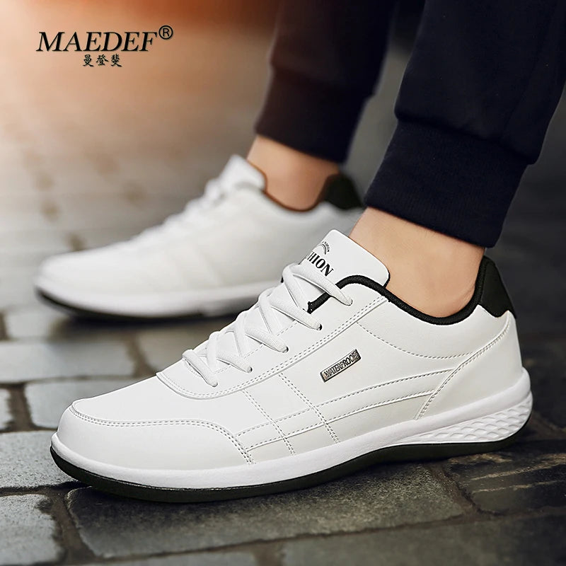 Shoes for Men Leather Sneaker Waterproof Casual Comfortable Men's Sneaker Lace Up Footwear Vulcanized Man Shoe Masculine