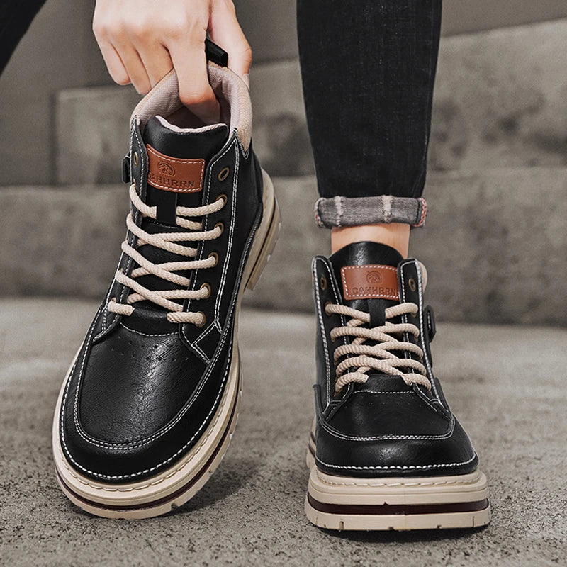 Men’s Casual Boots | High Top Sports-Inspired Ankle Boots | Outdoor Anti-Slip Thick Sole Shoes