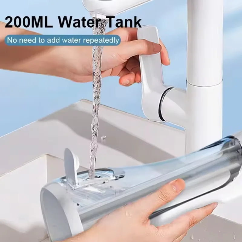 IPX7 Waterproof Rechargeable Electric Tooth Cleaner | High Pressure Pulse Oral Irrigator with 4 Nozzles & 3 Cleaning Modes