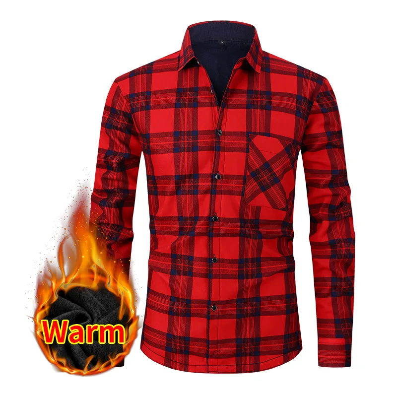 Plaid Fleece Shirt Jacket – Men’s Warm Flannel Overshirts (American Sizing, S–XXXL)