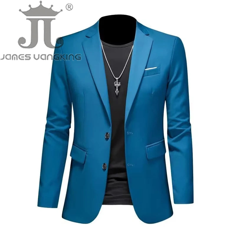 Boutique Fashion Solid Colour High-End Brand Casual Business Men's Blazer – Groom Wedding Suit Jacket Coat