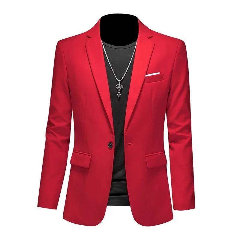 Boutique Fashion Solid Colour High-End Brand Casual Business Men's Blazer – Groom Wedding Suit Jacket Coat